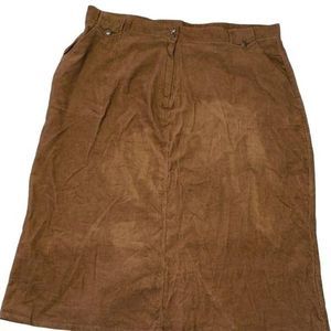 Vintage Mainstreet‎ Blues Women's Brown Corduroy Maxi Skirt Size 28